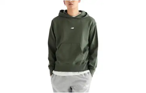 New Balance Sweatshirts Men's Green Hooded Moderate Regular