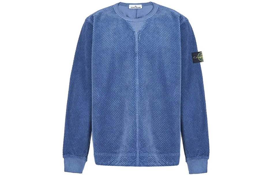 STONE ISLAND Sweatshirts Men's Dark Blue Crew Neck Moderate Regular