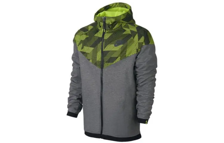 Nike Sweatshirts Men's Gray Hooded Moderate Cardigan