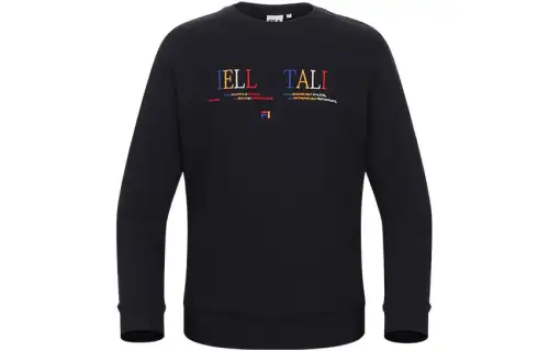 FILA Sweatshirts Men's Black Crew Neck Moderate Regular