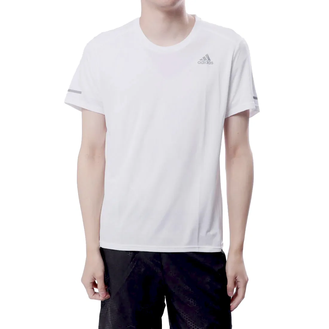 Adidas T-Shirts Men's White Crew Neck Moderate