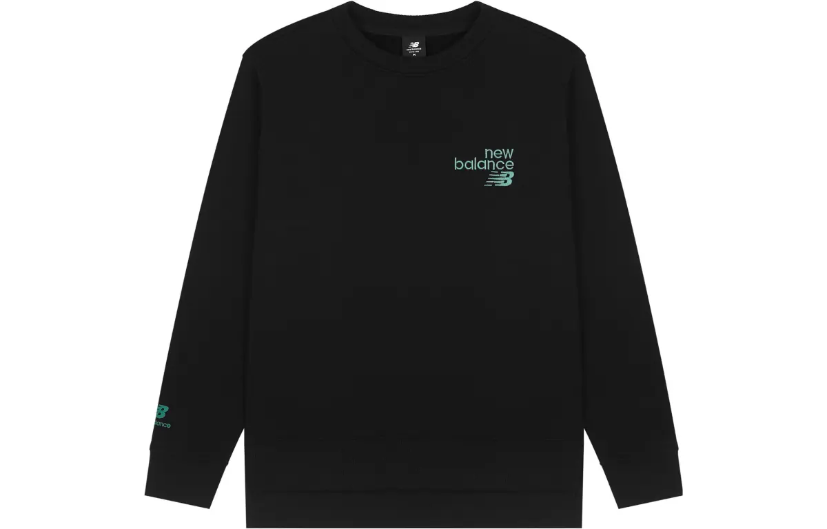 New Balance Sweatshirts Men's Black Crew Neck Moderate Straight Fit