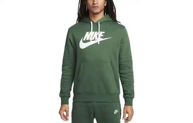 Nike Sweatshirts Men's Green Hooded Moderate Regular