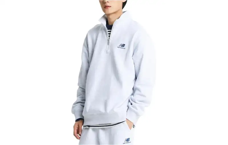 New Balance Uni Team Stacked Sweatshirt Men's White