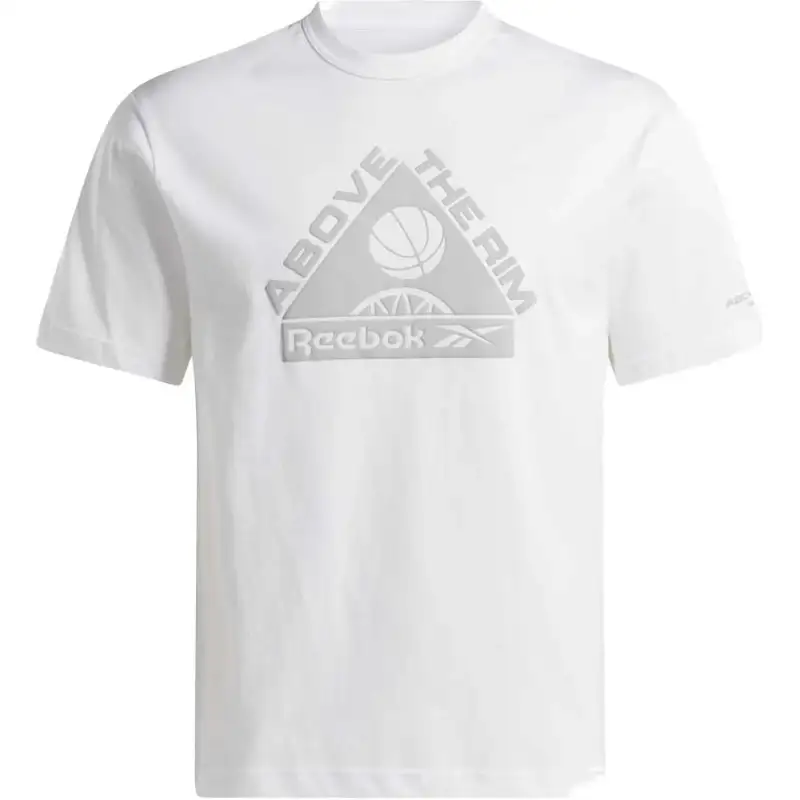 Reebok T Shirts Men's White Crew Neck Moderate Straight Fit