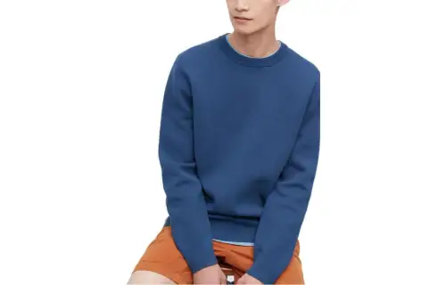 UNIQLO Sweatshirts Unisex Blue Crew Neck Moderate Regular