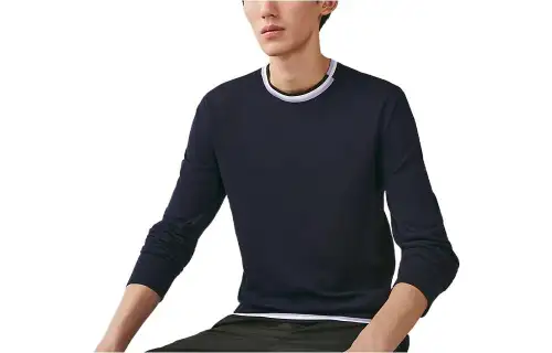 HERMES Sweatshirts Men's Blue Crew Neck Moderate