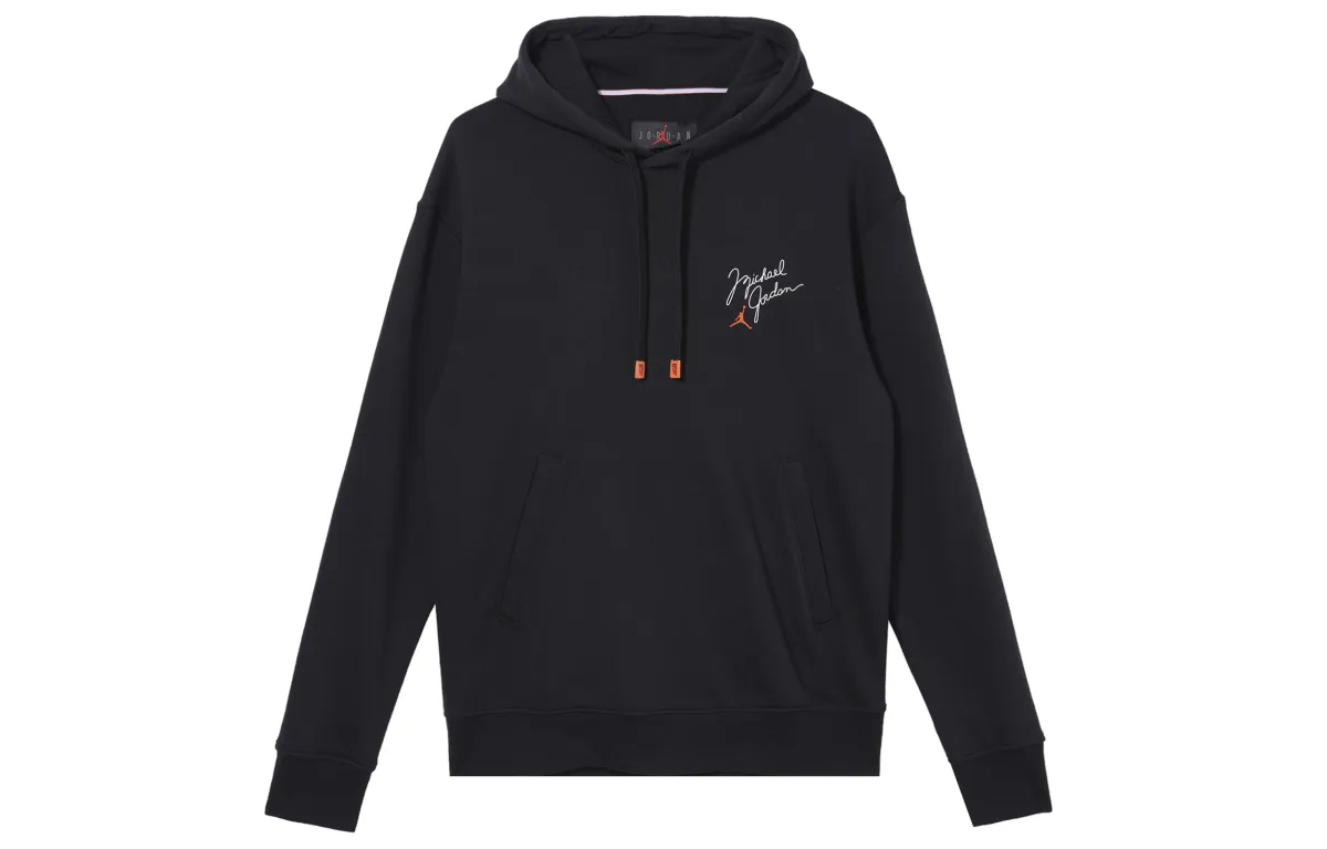 Jordan Flight MVP Sweatshirts Men's Black Hooded Thickened Regular