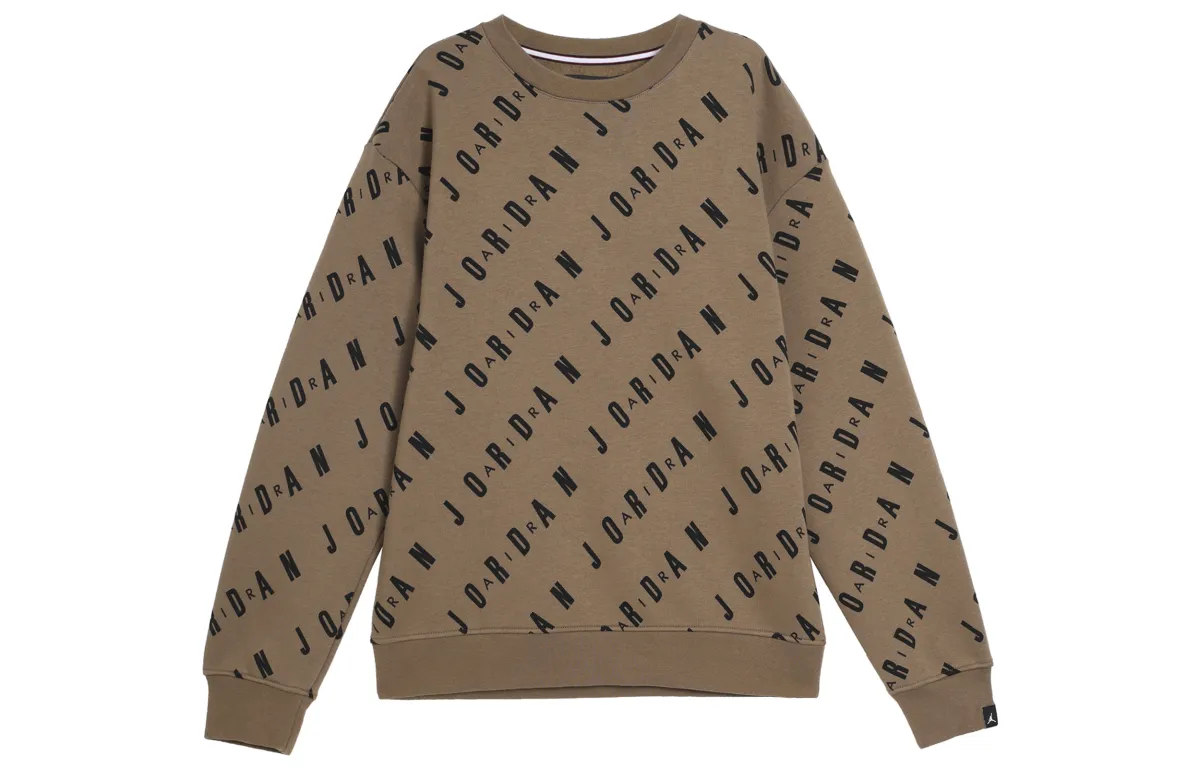 Jordan Sweatshirts Men's Brown Crew Neck Moderate Straight Fit