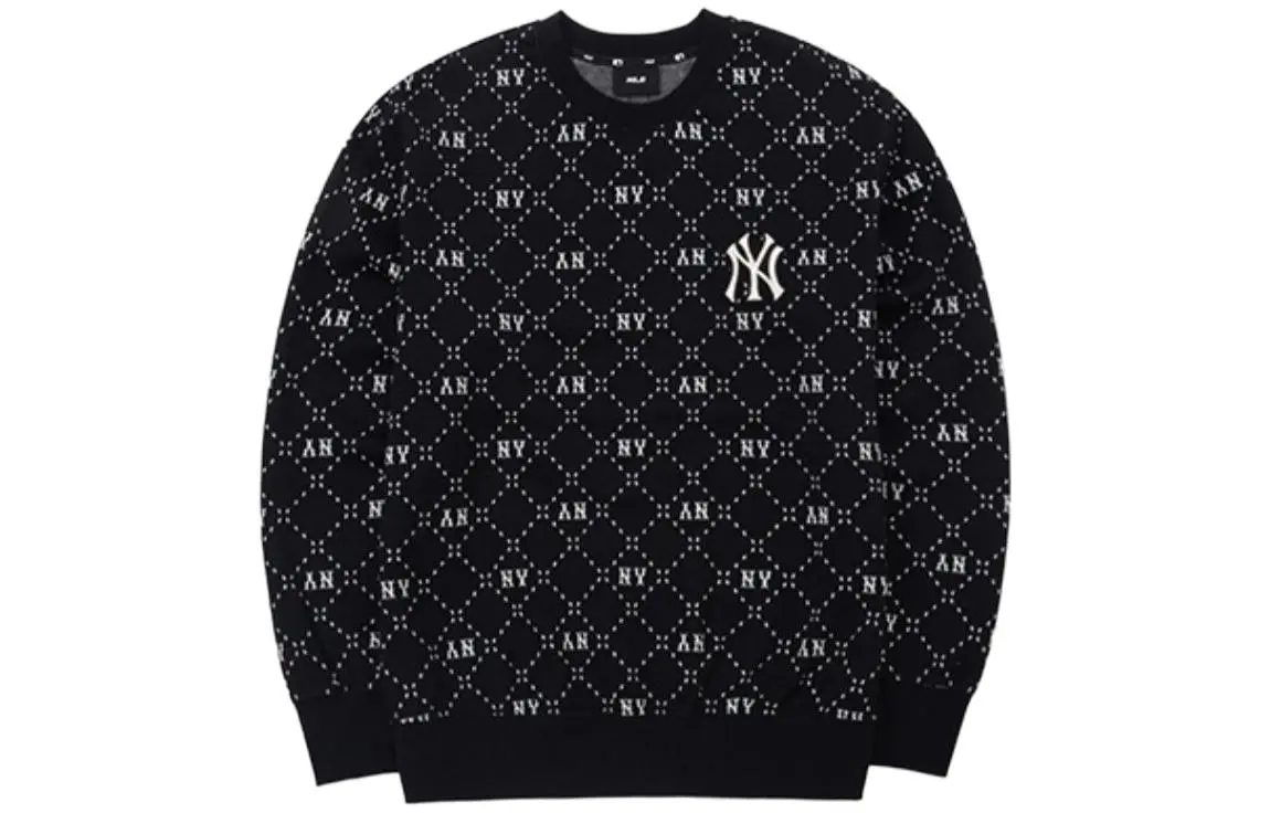 MLB Sweatshirts Unisex Black Crew Neck Moderate