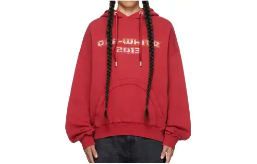 OFF WHITE Sweatshirt, Loose Fit Men's Red