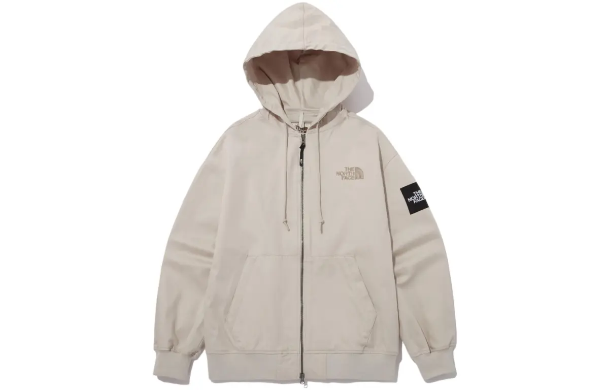 THE NORTH FACE Sweatshirts Men's Beige Hooded Moderate Cardigan