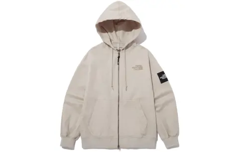 THE NORTH FACE Sweatshirts Men's Beige Hooded Moderate Cardigan