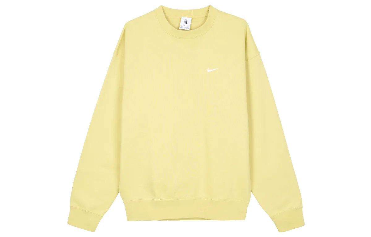 Nike Solo Swoosh Men's Fleece Crewneck Sweatshirt Yellow