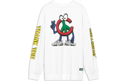 Skechers Sweatshirts Unisex Bright White/0019 Crew Neck Moderate Regular