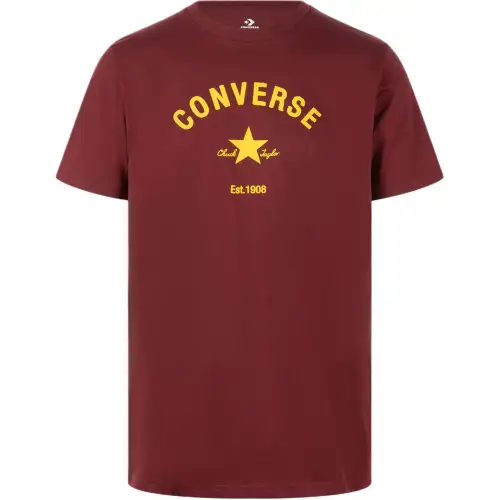 Converse T Shirts Men's Red Crew Neck Straight Fit