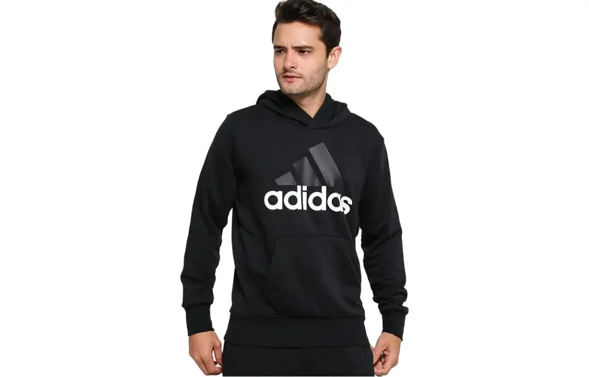 Adidas Sweatshirts Men's Black Hooded Moderate Regular