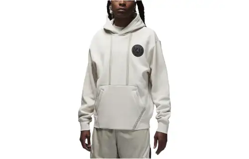 Jordan× PSG Sweatshirts Men's Light Beige Hooded Moderate Regular