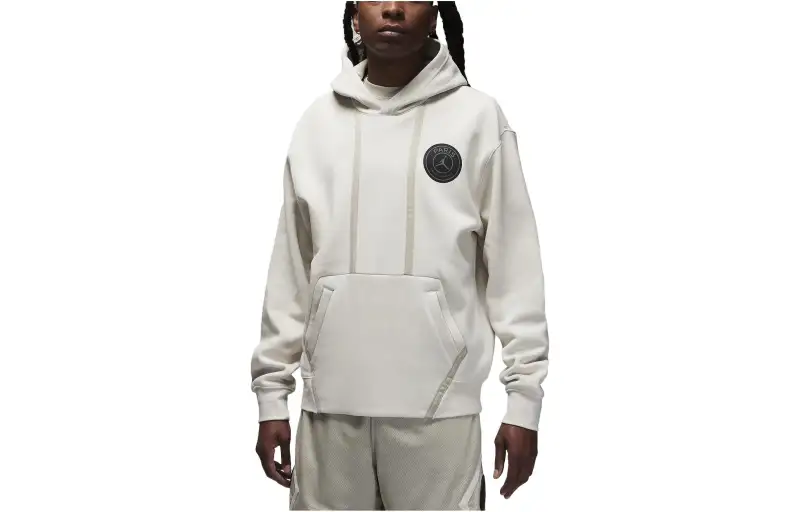 Jordan× PSG Sweatshirts Men's Light Beige Hooded Moderate Regular