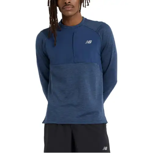 New Balance Heat Grid Crew T Shirt Men's Marine Blue