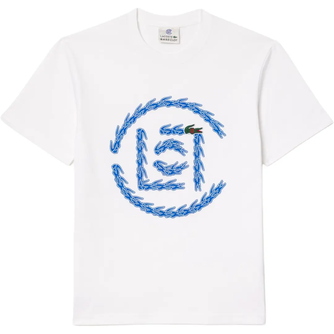 CLOT X LACOSTE T Shirts Unisex White Crew Neck Moderate
