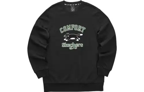 Skechers Colorful Sweatshirts Unisex Carbon Black/0018 Crew Neck Moderate Regular