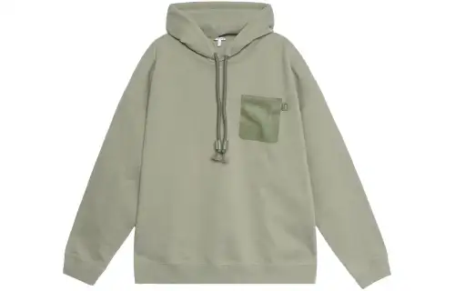 LOEWE Sweatshirts Men's Green Hooded Moderate Regular