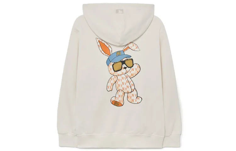 MLB Sweatshirts Unisex Cream Hooded Moderate Regular