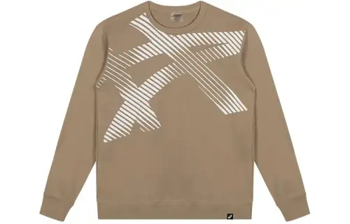 ASICS Sweatshirts Unisex Camel Crew Neck Moderate Regular