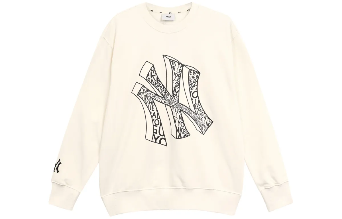 MLB New York Yankees Sweatshirts Unisex White Crew Neck Moderate