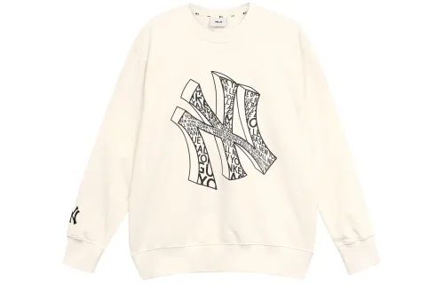 MLB New York Yankees Sweatshirts Unisex White Crew Neck Moderate Regular