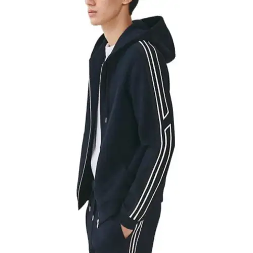 HERMES Sweatshirts Men's Marine Blue Hooded Moderate Regular