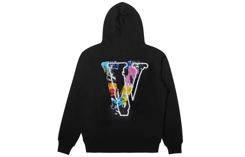 VLONE Sweatshirts Unisex Black Hooded Moderate Regular