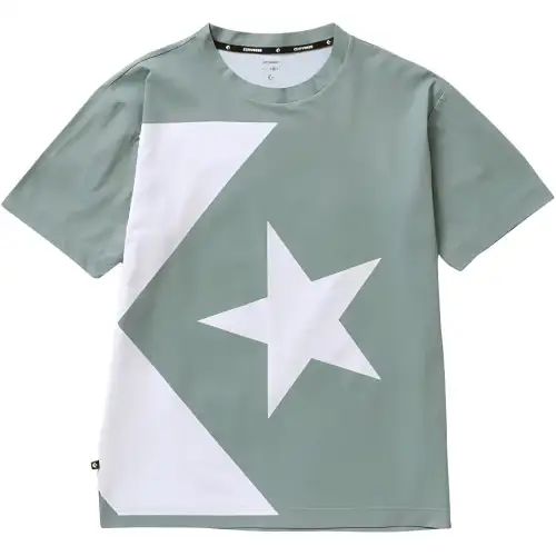 Converse Tee BIG CHEVRON LOGO T Shirt Men's Green Gray