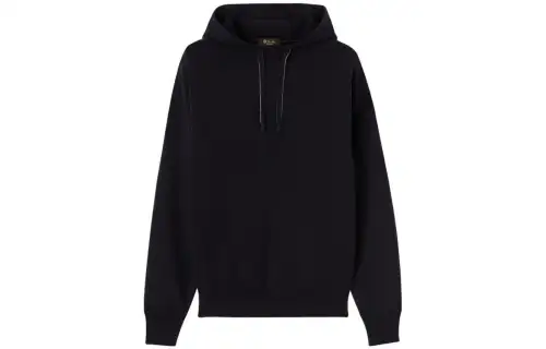 Loro Piana Sweatshirts Men's Black Hooded Moderate Regular
