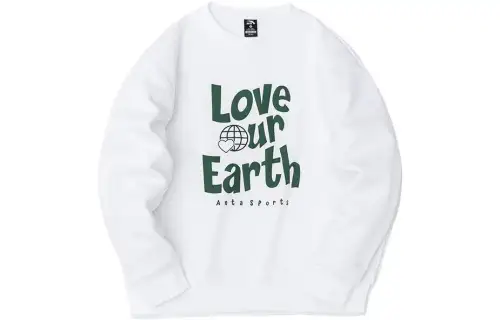 ANTA Life Collection Sweatshirts Unisex Snowflake White Crew Neck Thickened Regular