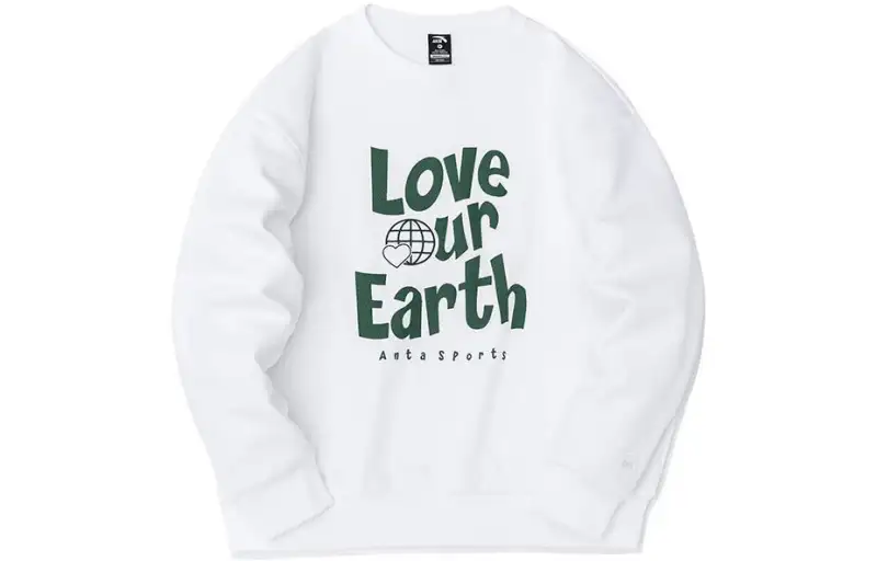 ANTA Life Collection Sweatshirts Unisex Snowflake White Crew Neck Thickened Regular