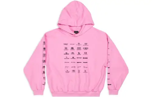 Balenciaga Sweatshirts Unisex Pink Hooded Moderate Regular
