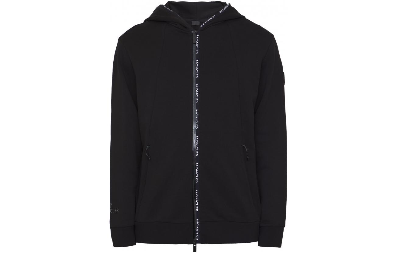Мужское худи Moncler SS23 Collar Logo (черное)