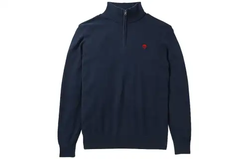 Timberland Sweatshirts Men's Navy Blue Stand Collar Moderate Regular