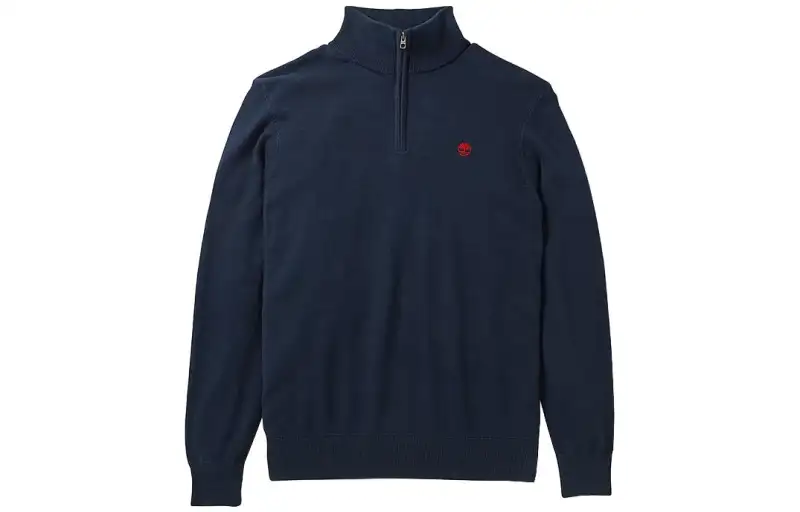 Timberland Sweatshirts Men's Navy Blue Stand Collar Moderate Regular