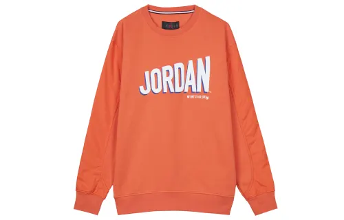 Jordan Sweatshirts Men's Orange Crew Neck Thickened Regular