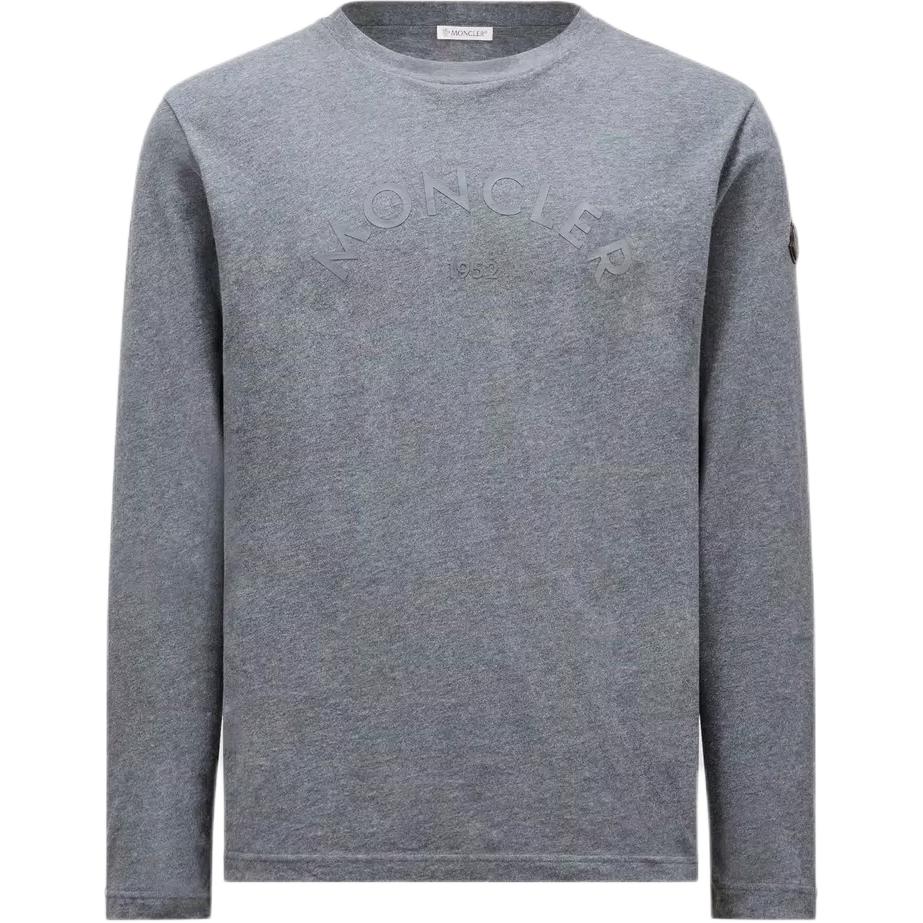 Мужской лонгслив Moncler Logo Longsleeve (темно-серый)