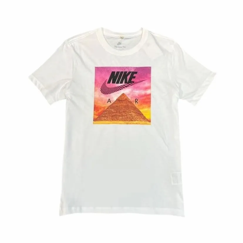 Nike T-Shirts Men's White Crew Neck Moderate Straight Fit