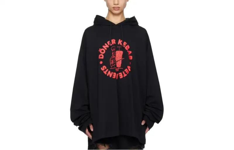 Vetements Sweatshirts Men's Black Hooded Moderate Other