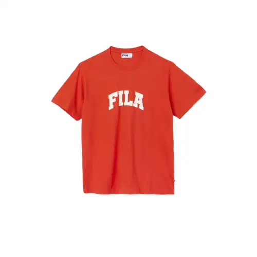 FILA T Shirts Men's Orange Crew Neck Moderate Straight Fit
