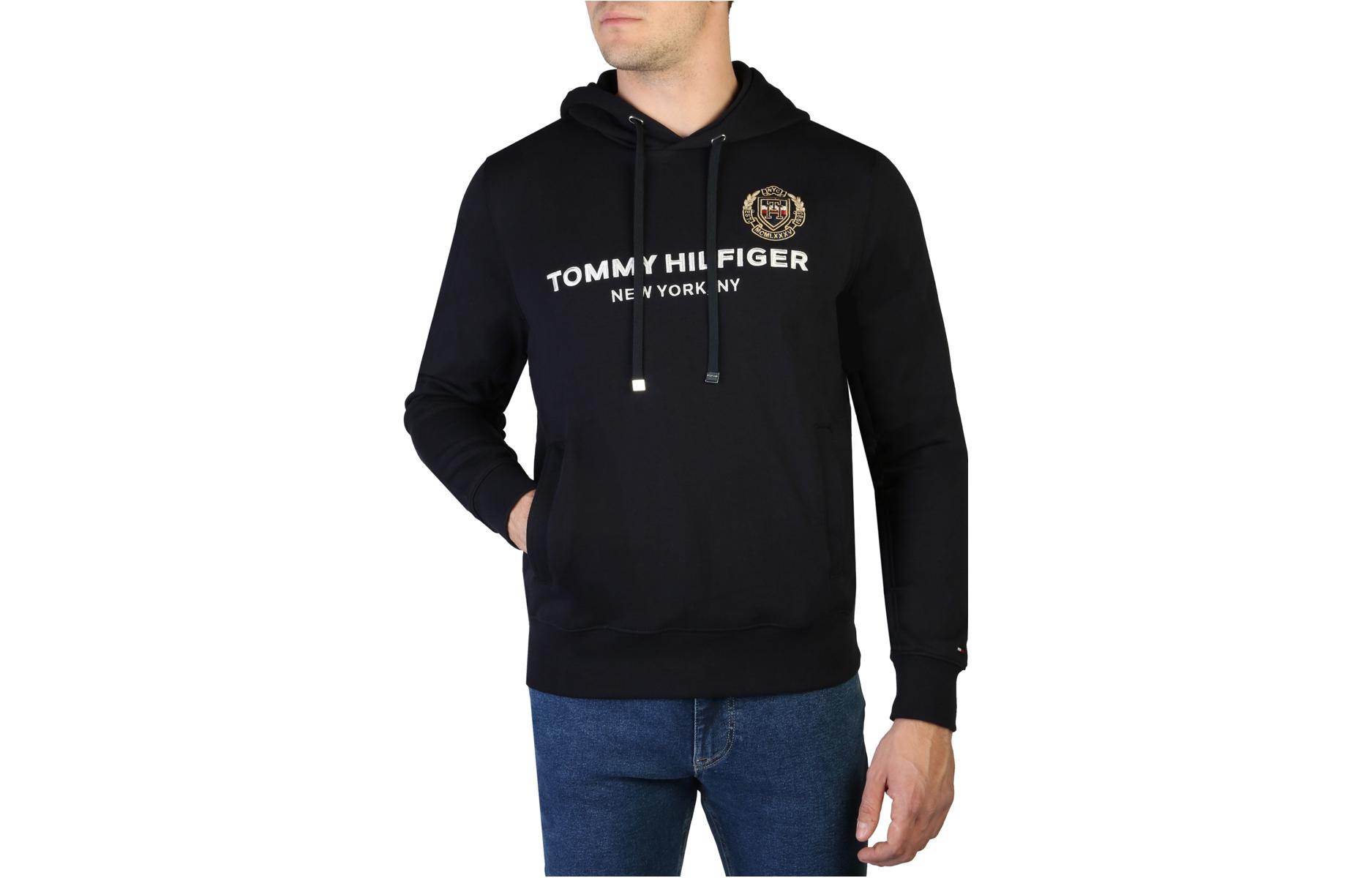 Tommy Hilfiger Sweatshirts Men's Blue Hooded Moderate Regular