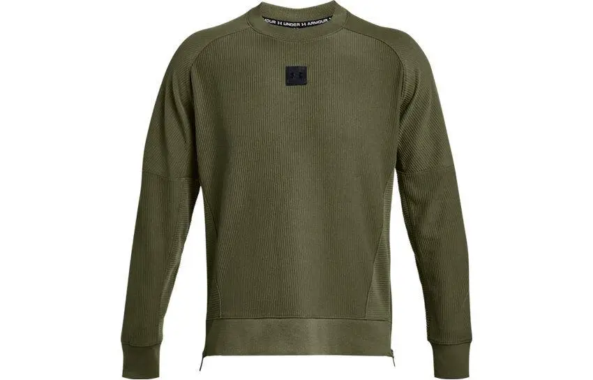 Under Armour Ottoman Sweatshirts Men's Green Crew Neck Thickened Regular