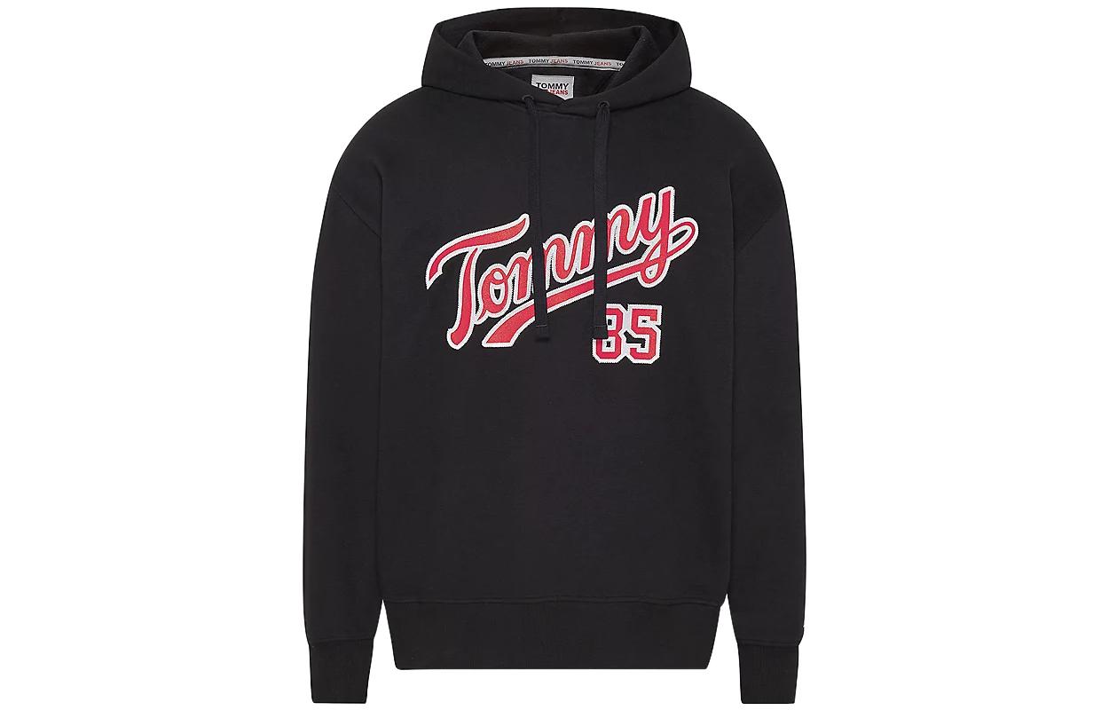 Tommy Hilfiger Sweatshirts Men's Black Hooded Moderate Regular