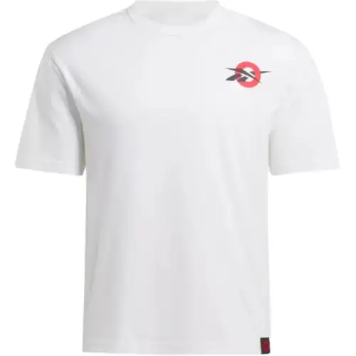 Reebok T Shirts Men's White Crew Neck Straight Fit